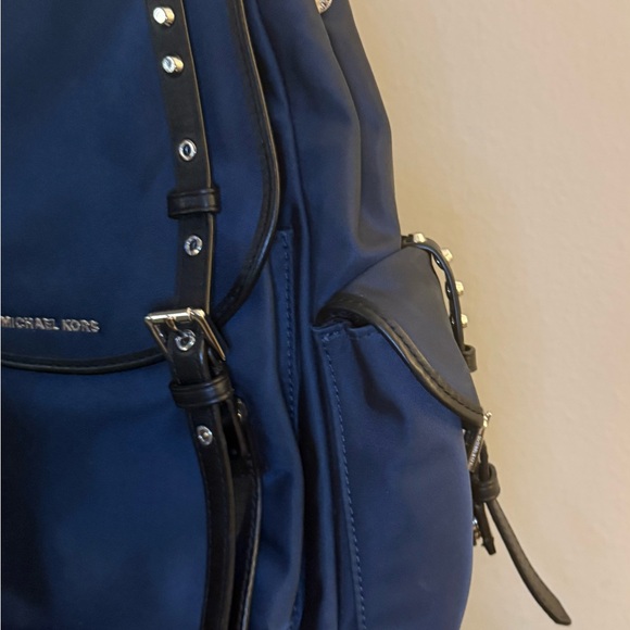 Michael Kors Midnight Blue Backpack with Silver Details - Picture 3 of 7